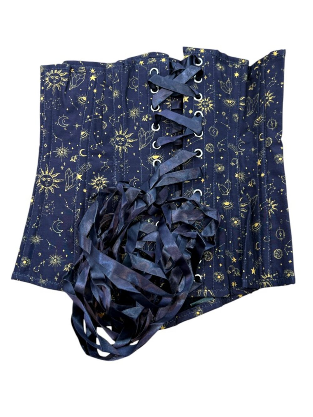 Corset Story Mystic Galaxy Indigo And Gold Longline Underbust Corset UK 8 $187 - Picture 2 of 3